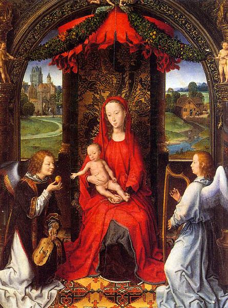 Hans Memling Madonna and Child with Angels Spain oil painting art